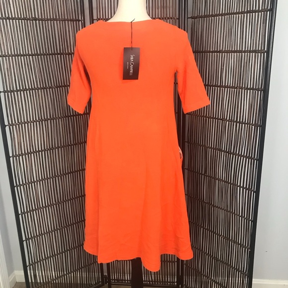 Sara Campbell Orange Swing Dress w Pockets XS NWT - Picture 7 of 7